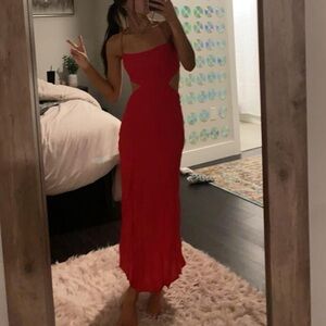 Red Cutout Maxi Dress